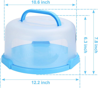 Cake Carrier with Lid and Handle, Fit 10’’ Cake Stand with Lid, Cake Transport Storage Container, Cake Containers Cover Stand with Lids, 3 Secure Side Closures (Pink)