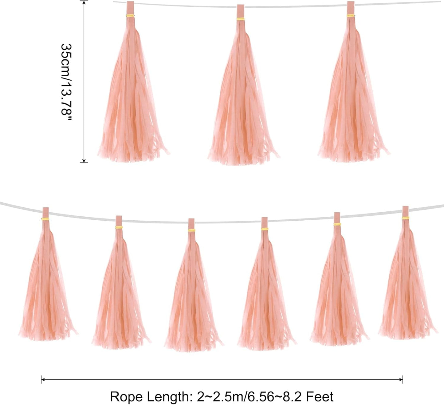 MECCANIXITY 15Pcs Light Blue Tassel Garland Banner with Rope Tissue Paper Tassels Party DIY Kits for Anniversary Wedding Birthday Party