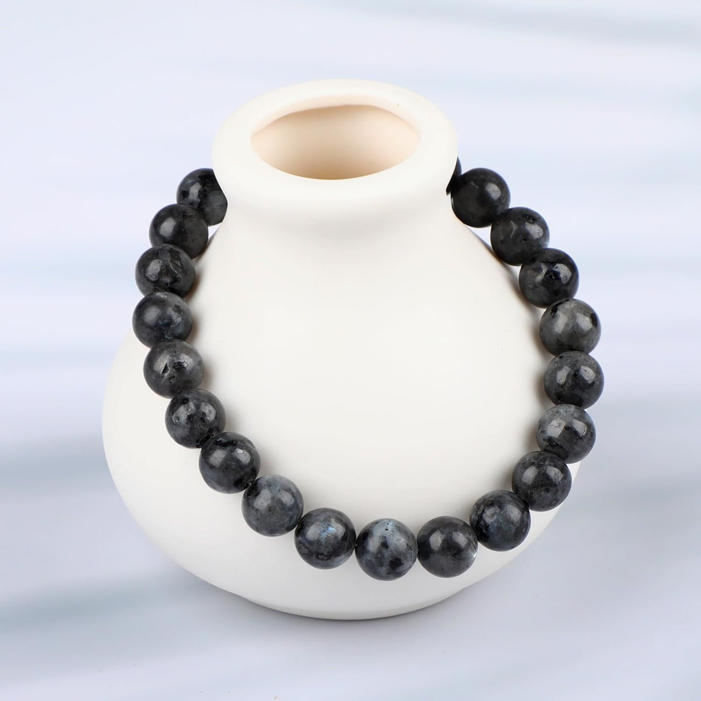 LPBeads Handmade Natural Gemstone Stretch Elastic Bracelet Healing Crystal Round Stone Beads Jewelry Gifts for Women Men