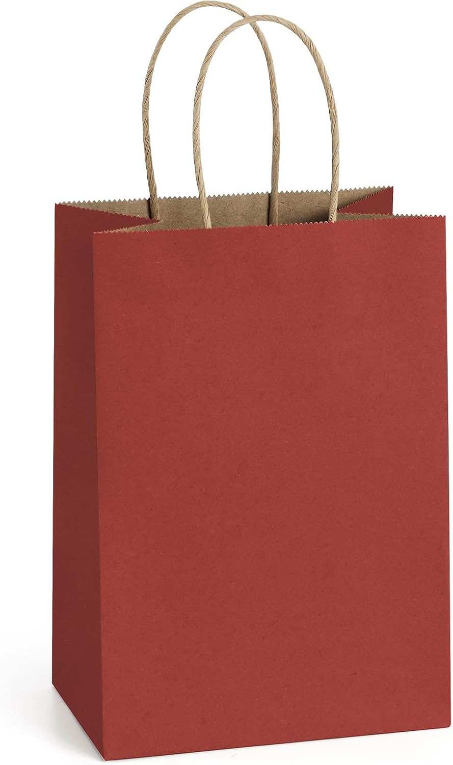BagDream Gift Bags 100Pcs 5.25x3x8 Small Kraft Paper Gift Bags with Handles Bulk, Brown Paper Sacks for Small Business, Retail, Merchandise, Wedding Birthday Party Favor