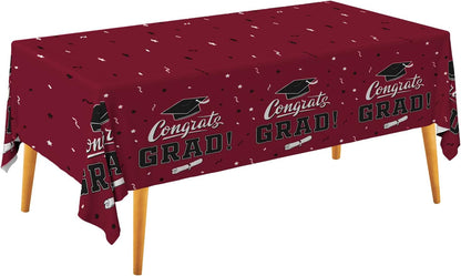 Gatherfun Graduation Party Decorations, Gongrats Grad Tablecover for Graduation Party Supplies, 3 pcs Green Table Cloths, 54"x108"