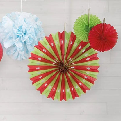 Sunflower Yellow Hanging Tissue Paper Fans - 6'', 3 Count - Perfect for Parties & Home Decor