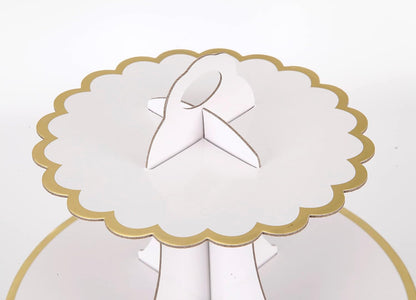 YLDW Cupcake Stand, 3-Tier Cupcake Stand Display, Cardboard Cup Cake Tower Stand, Disposable Dessert Stand for Birthday Tea Party Baby Shower Treat Decorations, Pink