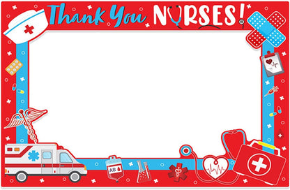 Soochat Nurse Day Photo Booth Props Graduation Photo Booth Prop Frame Thank You Nurse Photography Photo Booth Frame for Graduation Medical Party Decorations