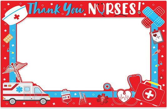 Soochat Nurse Day Photo Booth Props Graduation Photo Booth Prop Frame Thank You Nurse Photography Photo Booth Frame for Graduation Medical Party Decorations