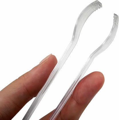 Mini Clear Plastic Tongs - 5.5" x 10" (12 Count) – Sturdy & Reusable – Perfect For Parties, Catering & Food Services