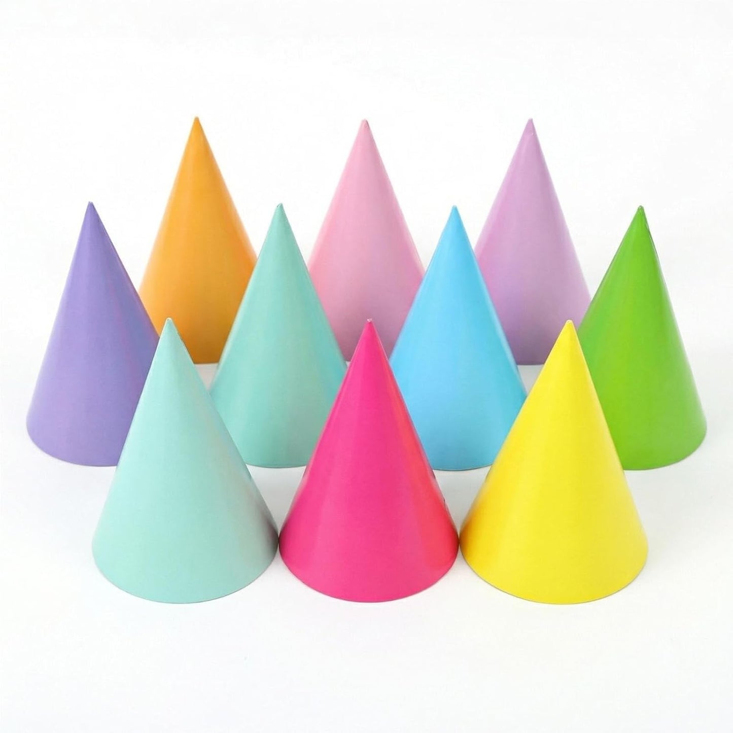 Pre-Assembled Pastel Party Hats for Kids, Birthday Party Hats for Adults