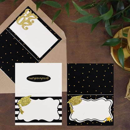 24pcs Graduate Place Cards - Graduation Food Labels for Buffet Table - Cheese Labels & Candy Table Supplies - Reusable Party and Graduation Party Decorations