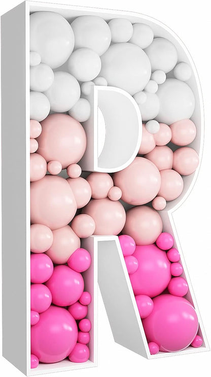 JW Passion - Premium Quality Made 3FT Tall Mosaic Balloon Frame Big Marquee Light Up Letters DIY Kit for Birthday Party Wedding Backdrop Decor Letter A Pre-Cut Foam Board