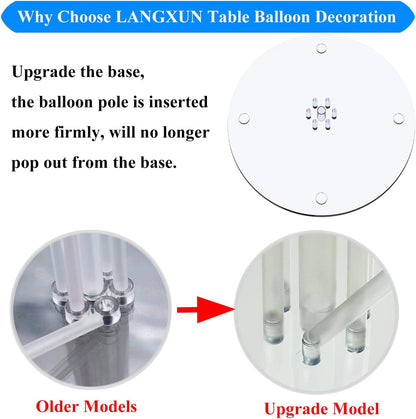 LANGXUN 28" Height Table Balloon Stand Kit for Birthday Party Wedding Decorations, Balloons Arch Kit for Graduation Party and Christmas Balloon Decorations (8 Pack)