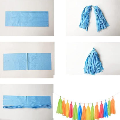 Generic 25 PCS Fiesta Paper Tassel Garland, DIY Hanging Paper Decoration, Party Garland Streamers for Wedding, Birthday Celebration Party Decor and Outdoor Decor