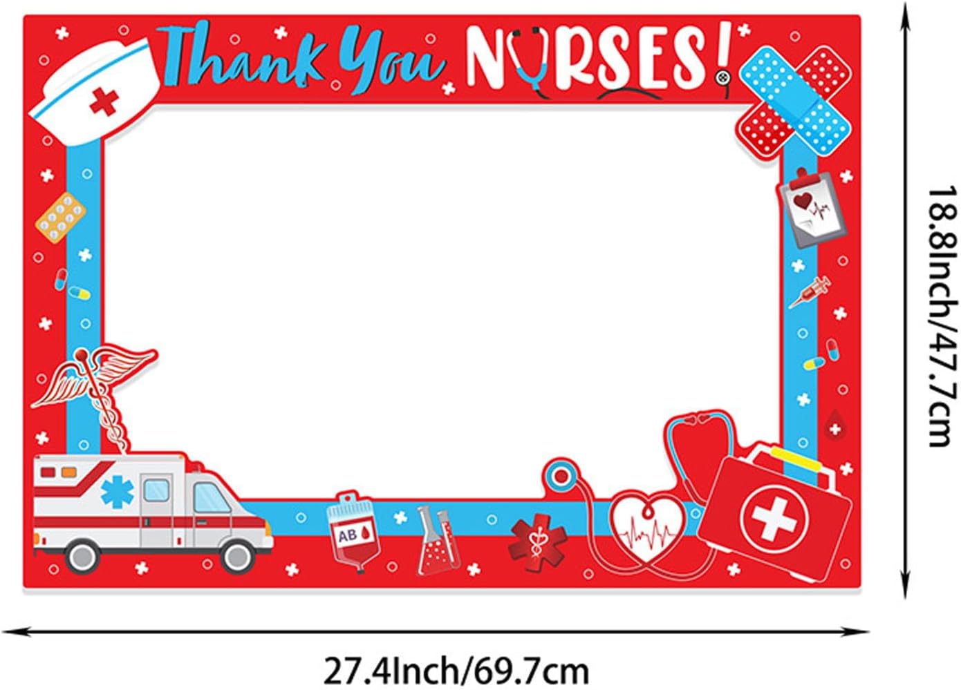 Soochat Nurse Day Photo Booth Props Graduation Photo Booth Prop Frame Thank You Nurse Photography Photo Booth Frame for Graduation Medical Party Decorations