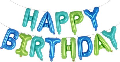 Happy Birthday Balloons Banner, Foil Balloon Personalized Name Letters Balloons Sign Birthday Party Decorations for Women Men Boys Girls Cream