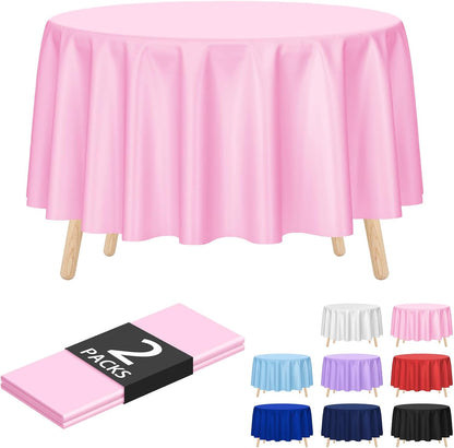 Kopokita 2PCS Black Plastic Tablecloths 54 x 108 Inch, Disposable Table Cloths Rectangle Party Table Covers