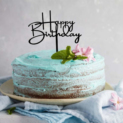 DIY Happy birthday Cake Topper Black Acrylic