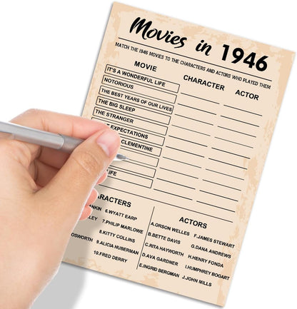 QUPT 40th Birthday Party Games, Movies in 1986 Games, Birthday Party Supplies for Adults, Fun 1986s Party Game，Pack of 30 Cards
