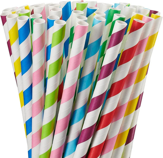 Comfy Package [50 Count] 10 mm Jumbo Paper Smoothie & Boba Straws - Biodegradable Paper Straws for Milkshakes, Smoothies & Bubble Tea, Assorted Colors