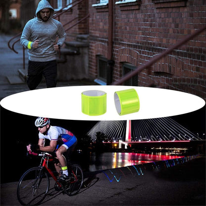 20 Pcs Reflector Snap Bands Fluorescent Slap Armbands High Visibility Slap Reflector Strips Safety Bands for Children Adults Boys and Girls When Cycling Running Hiking Jogging