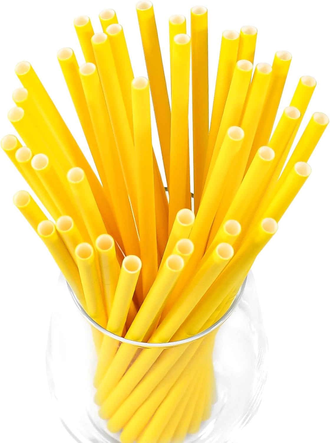 Disposable Paper Straws Solid Green - 7.75'' x 0.24'', 100 Counts - for Drinking, Beverage, Juice, Soda, Bar Supplies