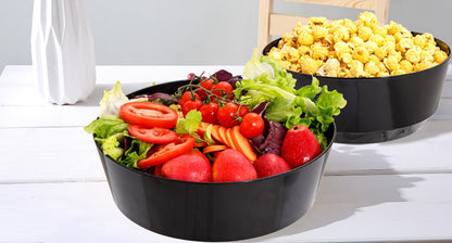 Hioasis 8 Pack Plastic Serving Bowls 128oz Gold Glitter Plastic Bowls Heavy Duty Disposable Serving Bowls for Party Snack & Salad & Candy & Bar Buffet