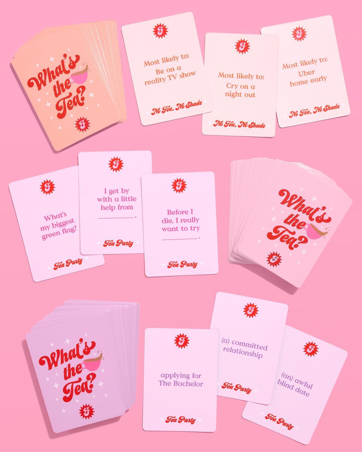 xo, Fetti What's The Tea? Playing Card Game | Bachelorette Party Activity, Cute Birthday Event, Adult Girl's Night Spill The Tea Fun, Group Bach Decor, Funny Party Supplies