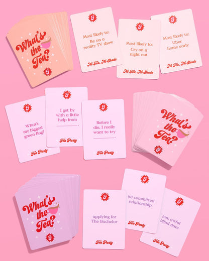 xo, Fetti What's The Tea? Playing Card Game | Bachelorette Party Activity, Cute Birthday Event, Adult Girl's Night Spill The Tea Fun, Group Bach Decor, Funny Party Supplies