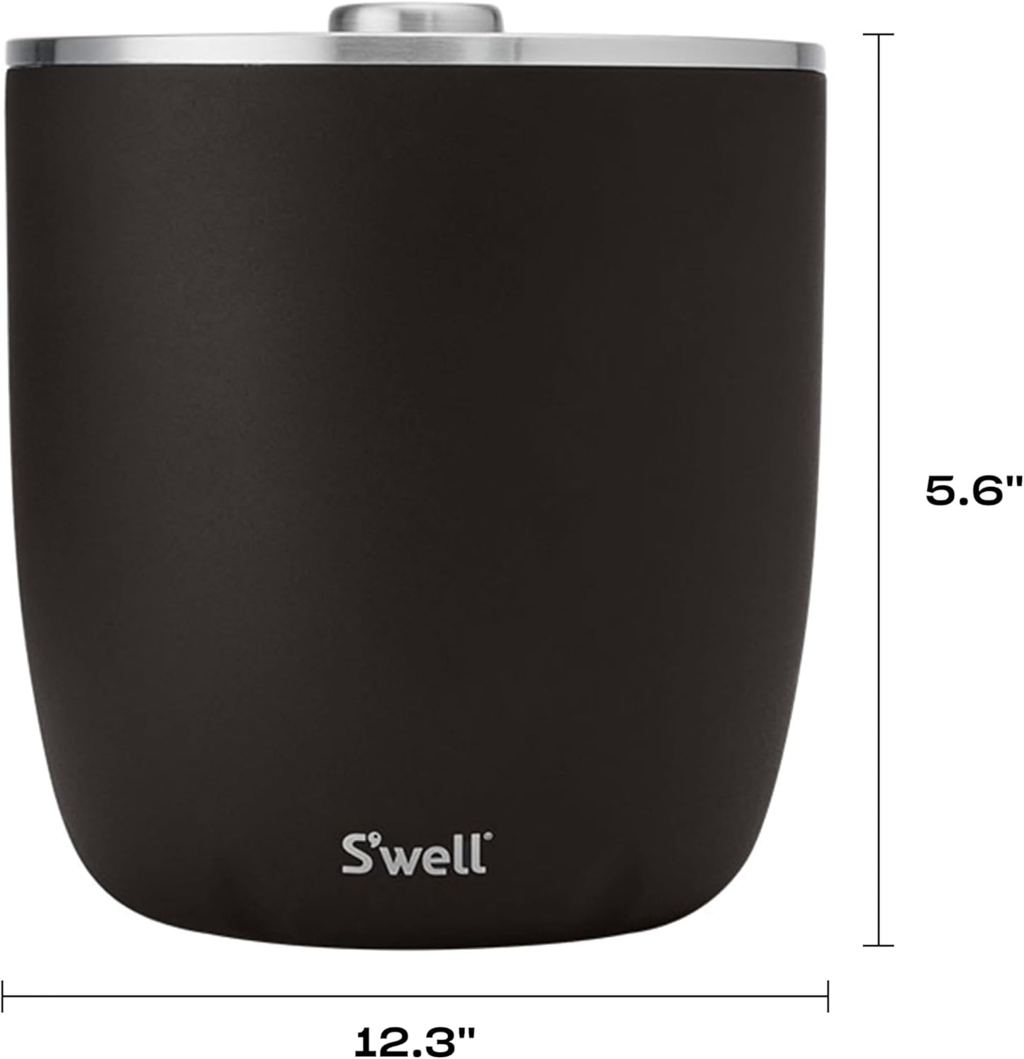 S'well Stainless Steel Ice Bucket XL, 100oz, Teakwood, Includes Lid And Scoop, Triple Layered Vacuum Insulated Container Keeps Ice Colder for Longer, BPA Free Barware