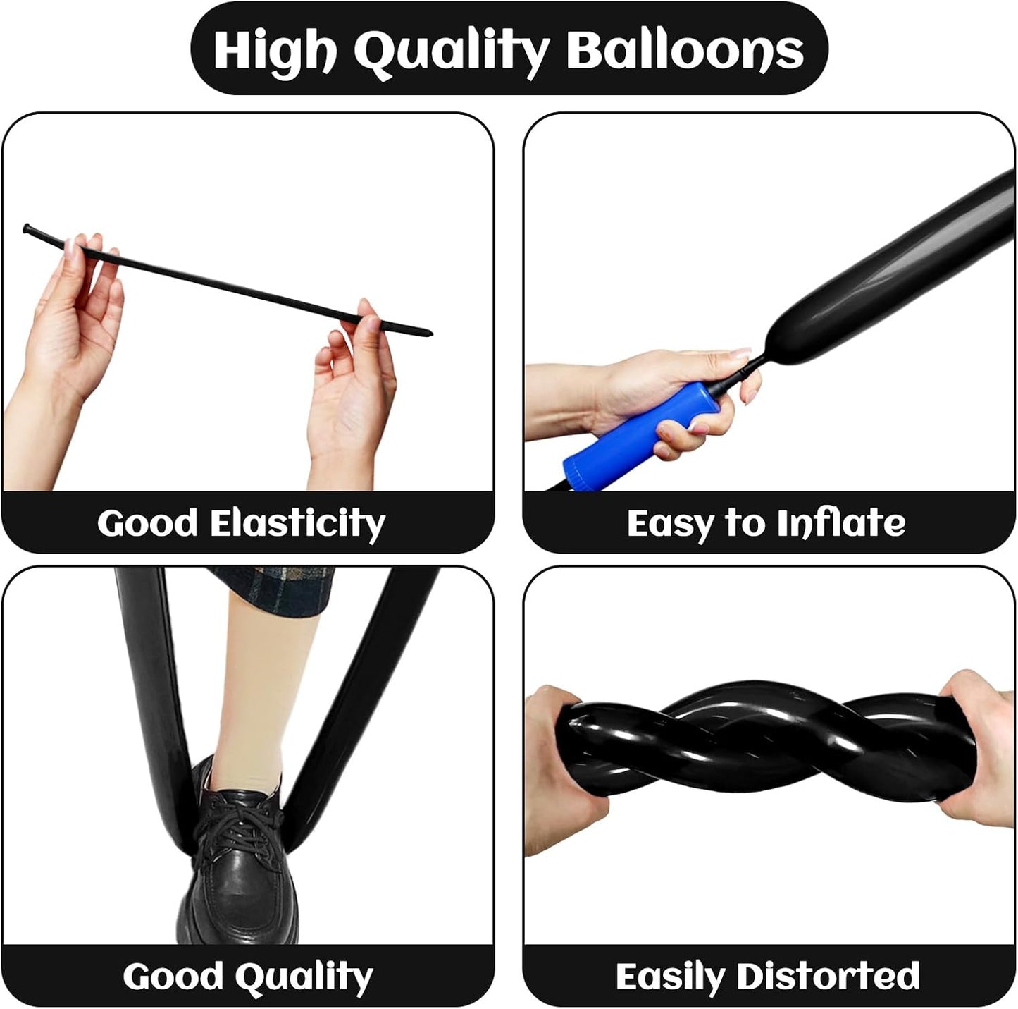 260 Clear Long Balloons for Animals, Thickening Skinny Latex Twisting for Arch Modeling Magic Clown Birthday Wedding Party Decorations 100pcs