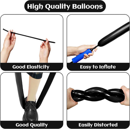 260 Clear Long Balloons for Animals, Thickening Skinny Latex Twisting for Arch Modeling Magic Clown Birthday Wedding Party Decorations 100pcs