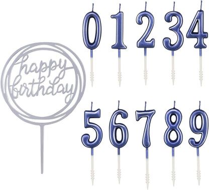 10-Piece Number Birthday Candles - Glitter Cake Toppers for Birthday & Wedding Parties