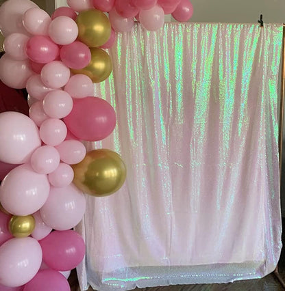 Poise3EHome Black Sequin Backdrop Curtains, 2 Panels 2FTx8FT Glitter Photo Booth Backdrop for Halloween Birthday Bachelorette Wednesday Twilight Party Decorations