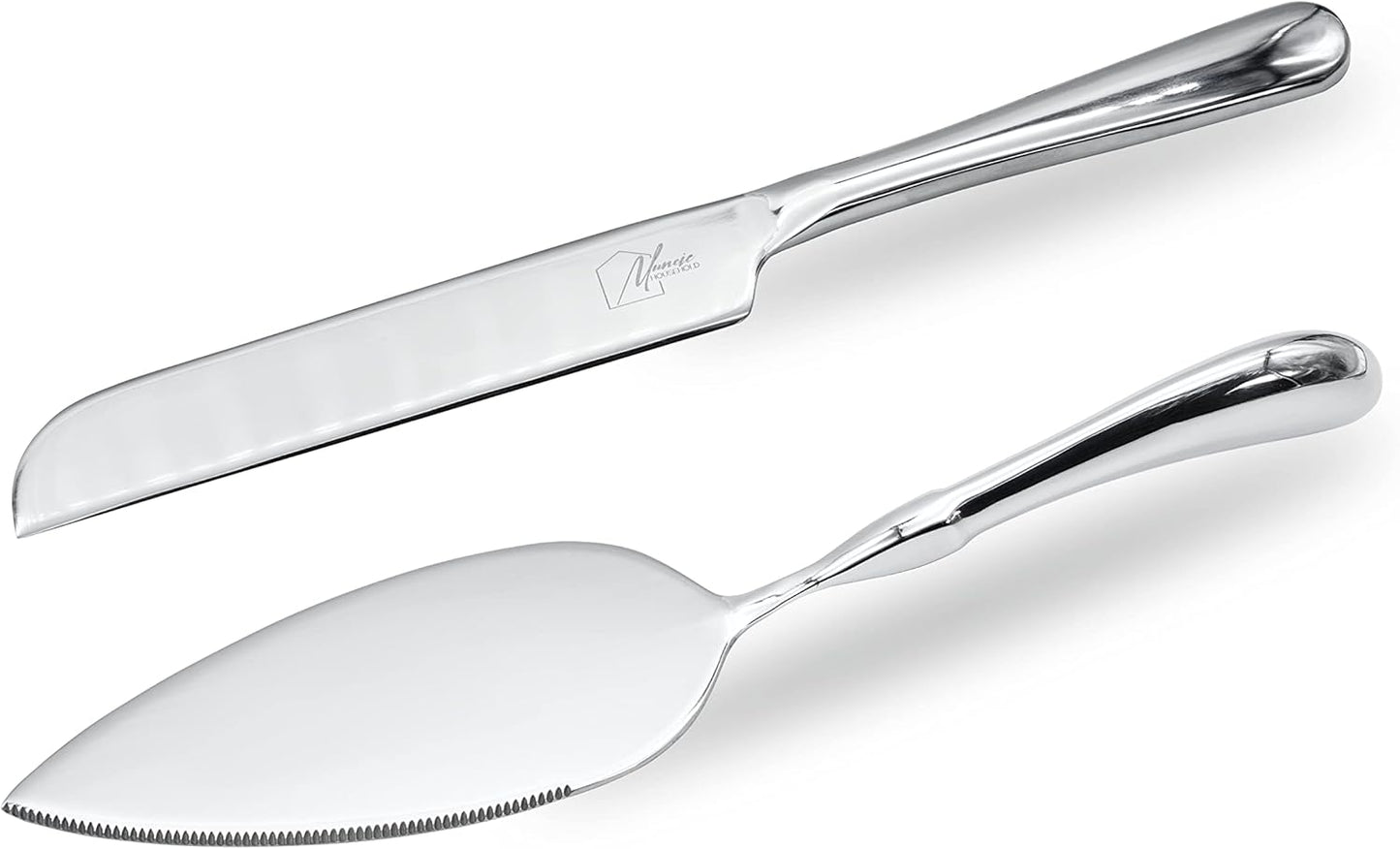 Cake Knife And Cake Server Set - Stylish, Classic, Sturdy - Fit For All Occasions - Wedding, Birthday, Everyday Use - Stainless Steel With Ergonomic Handle