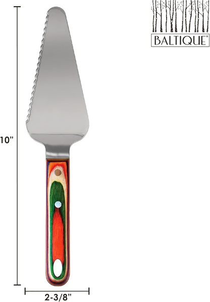 Totally Bamboo Baltique Marrakesh Collection Cake and Pie Server, Stainless Steel Wedding Cake Knife and Server with Comfortable Wooden Handle