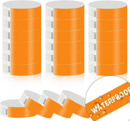 300 Pack Paper Wrist Bands for Events Waterproof Wristbands Lightweight Festival Identification Arm Bands Neon Adhesive Event Bracelets for Party（Black）