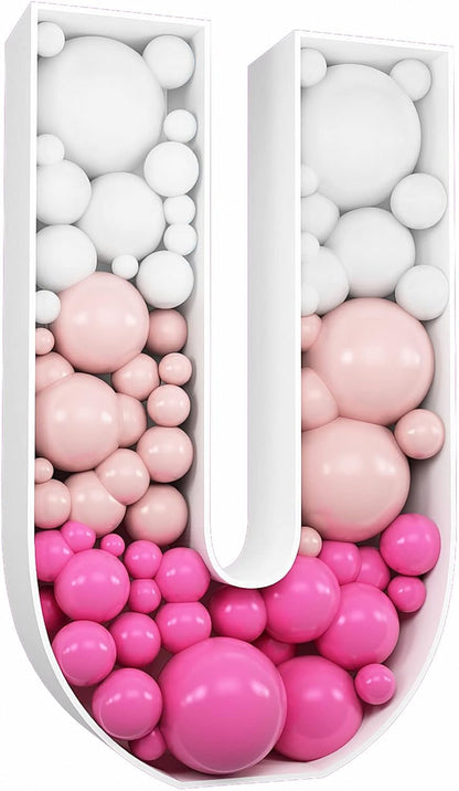 JW Passion - Premium Quality Made 3FT Tall Mosaic Balloon Frame Big Marquee Light Up Letters DIY Kit for Birthday Party Wedding Backdrop Decor Letter A Pre-Cut Foam Board