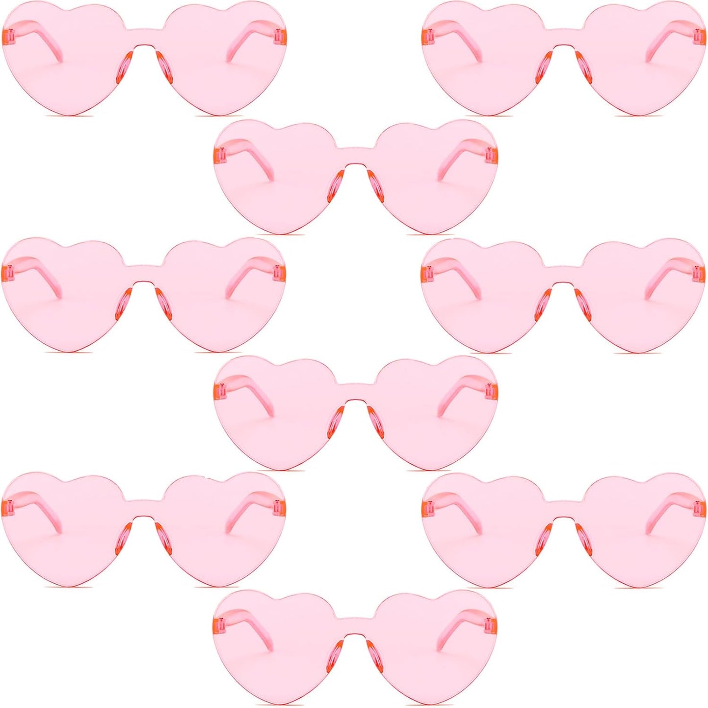 9 Pack Heart Shaped Sunglasses Rimless Heart Glasses for Bachelorette Party Birthday Decorations Party Favors