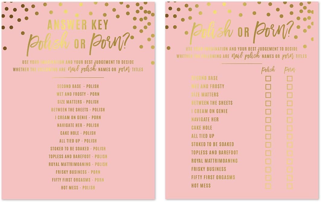 Andaz Press Blush Pink and Metallic Gold Confetti Polka Dots Bachelorette Party Bridal Shower Collection, Scavenger Hunt Game Cards, 20-Pack