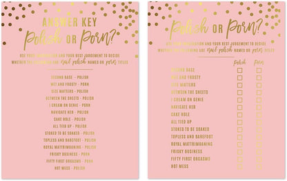 Andaz Press Blush Pink and Metallic Gold Confetti Polka Dots Bachelorette Party Bridal Shower Collection, Scavenger Hunt Game Cards, 20-Pack