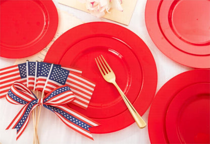 FLOWERCAT 60PCS White Plastic Plates - Heavy Duty White Disposable Plates for Mother's Day/Birthday Party/Wedding -serve for 30 guests Include 30PCS 10.25" & 30PCS 7.5" Plates for Party
