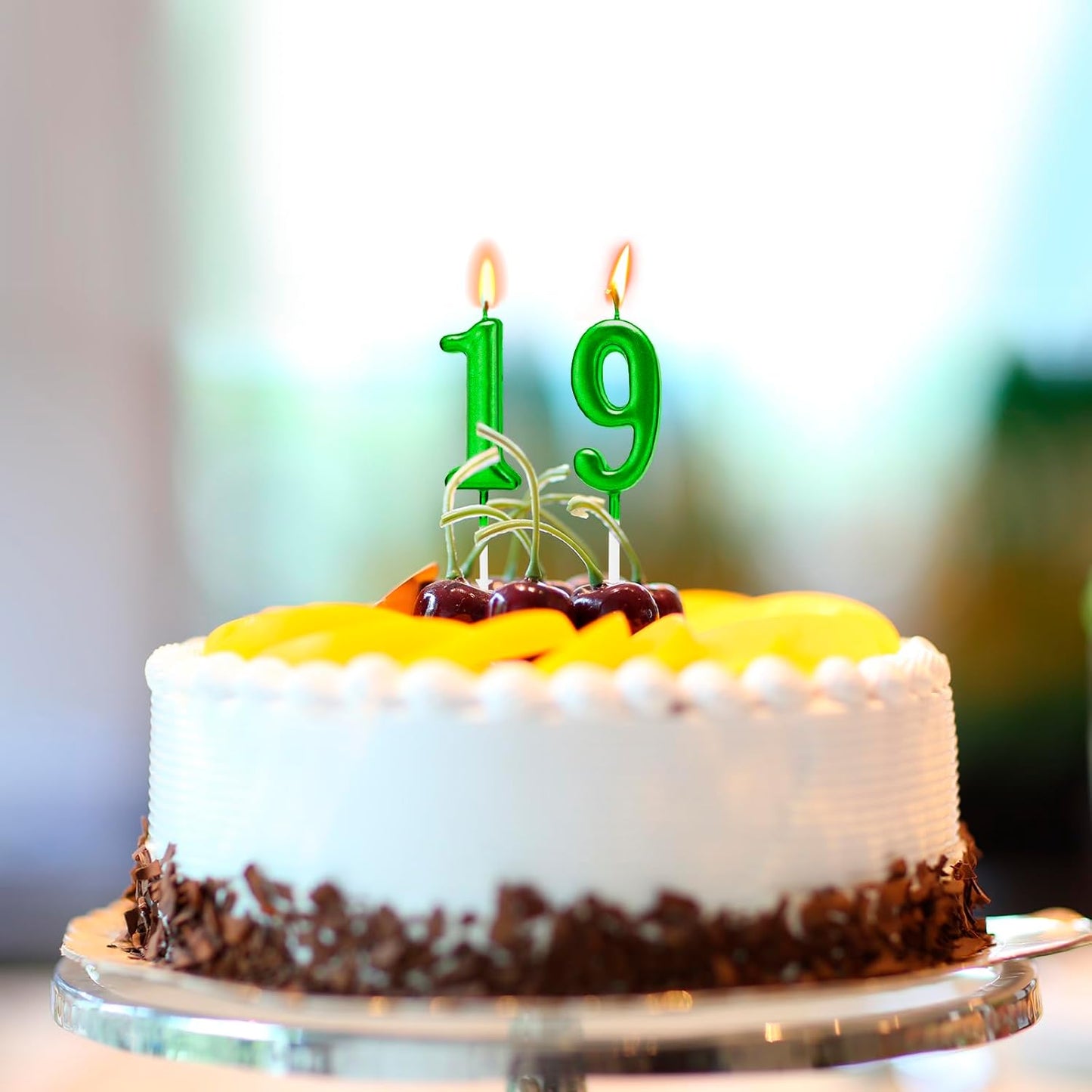 Beanlieve 10-Pieces Numeral Birthday Candles - Cake Numeral Candles Number 0-9 Glitter Cake Topper Decoration for Birthday,Wedding Anniversary,Party Celebration (Colourful)