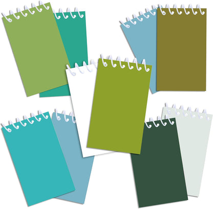 24 Pcs Gradient Green Mini Pocket Notebooks 2.36 x 3.94 Inch Green Pattern Small Notepads Spring Them Birthday Party Favors Gift for Office School Teacher Classroom Rewards Supplies
