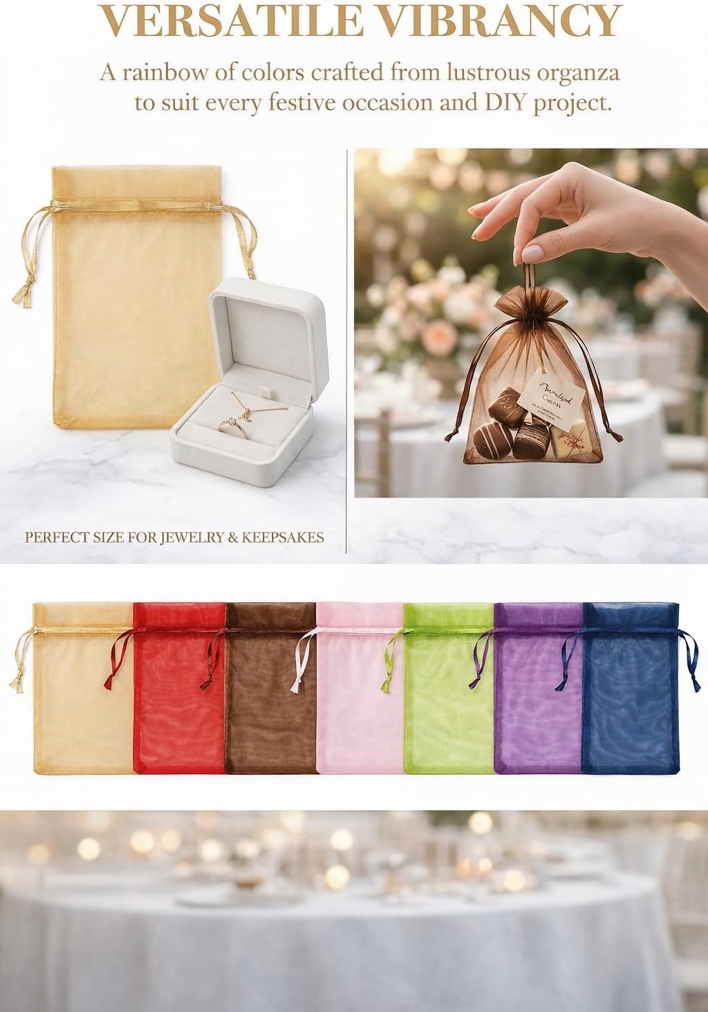 Hopttreely 100PCS Premium Sheer Organza Bags, White Wedding Favor Bags with Drawstring, 4x4.72 Jewelry Gift Bags for Party, Jewelry, Christmas, Mother's Day, Festival, Bathroom Soaps, Makeup Organza Favor Bags