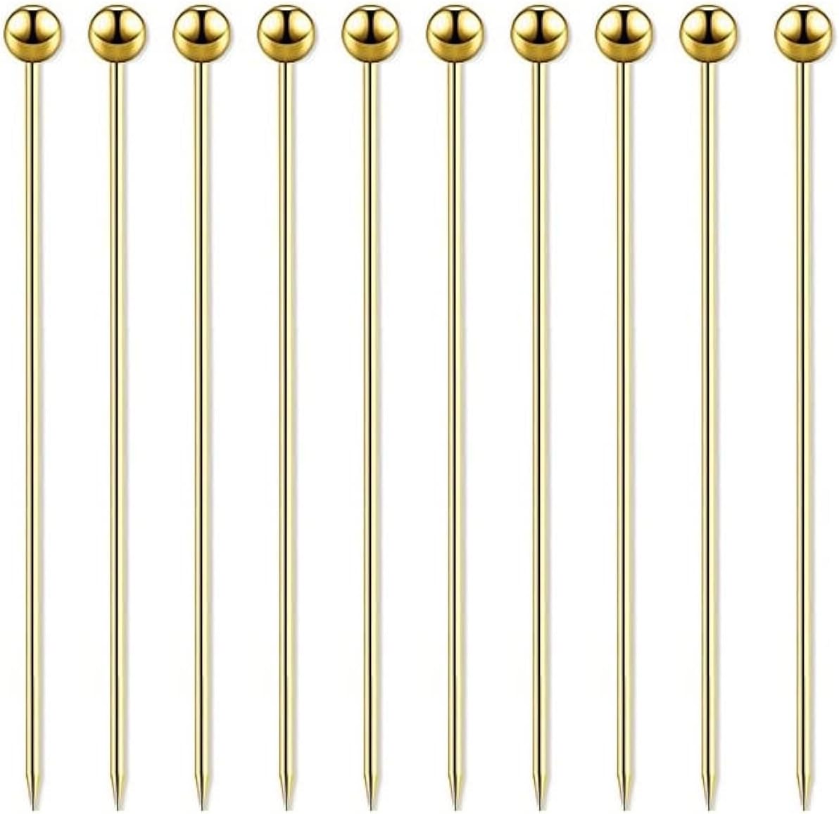 50 Pieces Stainless Steel Cocktail Picks Metal Martini Picks 4.3 inch