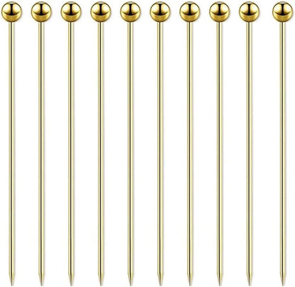 50 Pieces Stainless Steel Cocktail Picks Metal Martini Picks 4.3 inch