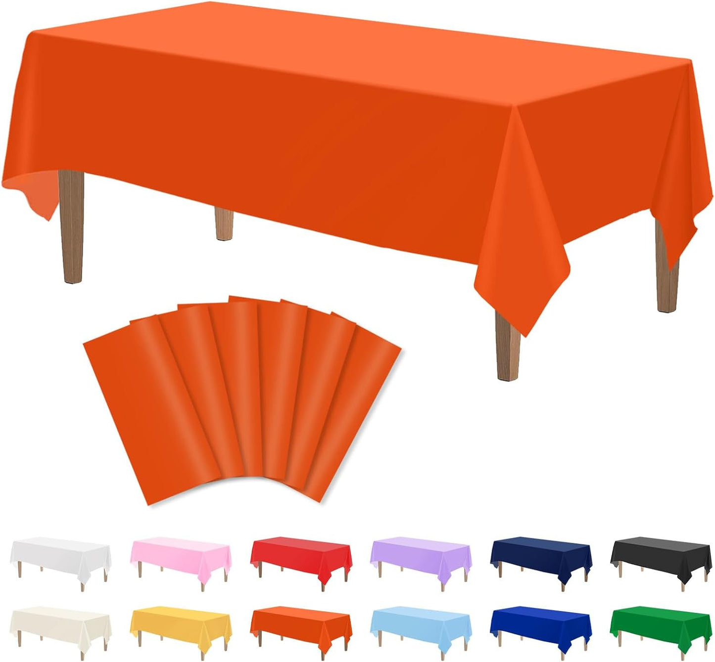 Kopokita 2PCS Black Plastic Tablecloths 54 x 108 Inch, Disposable Table Cloths Rectangle Party Table Covers
