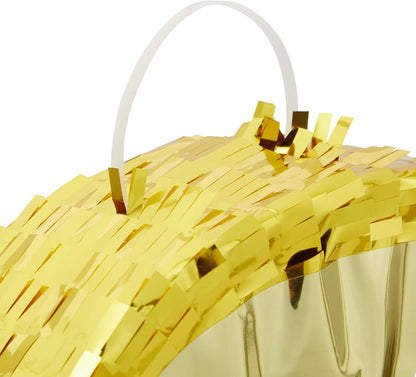 Juvale Gold Foil Number 3 Pinata - Spacious Candy & Toy Holder Birthday Pinata - Hangable Party Decor - 11.1 x 2.9 x 16.1 in, Paper, Gold