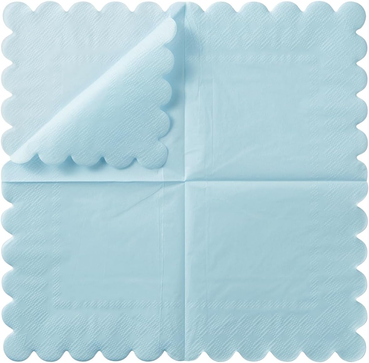 100 Pack Cocktail Napkin 2-Ply Scalloped Edged Dessert Napkins Folded 5 x 5 Inches Disposable Napkins for Dinner Wedding Birthday Party Bridal Anniversary Reception Event (Pink)