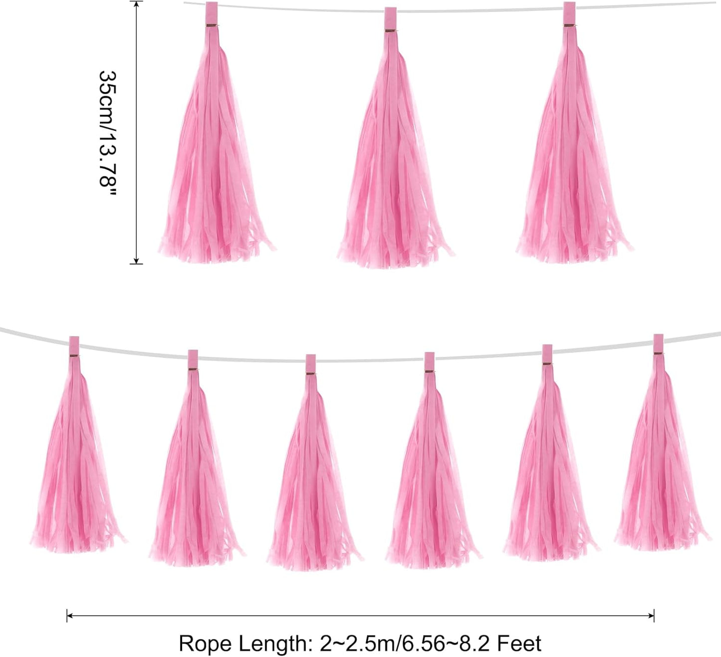 MECCANIXITY 20Pcs Light Blue Tassel Garland Banner with Rope Tissue Paper Tassels Party DIY Kits for Anniversary Wedding Birthday Party