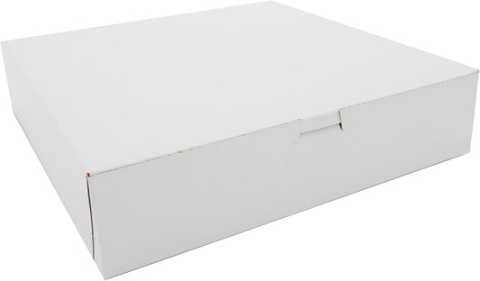 Southern Champion Tray 0989 Premium Clay-Coated Kraft Paperboard White Non-Window Lock Corner Bakery Box, 12" Length x 12" Width x 6" Height, White (Case of 50)
