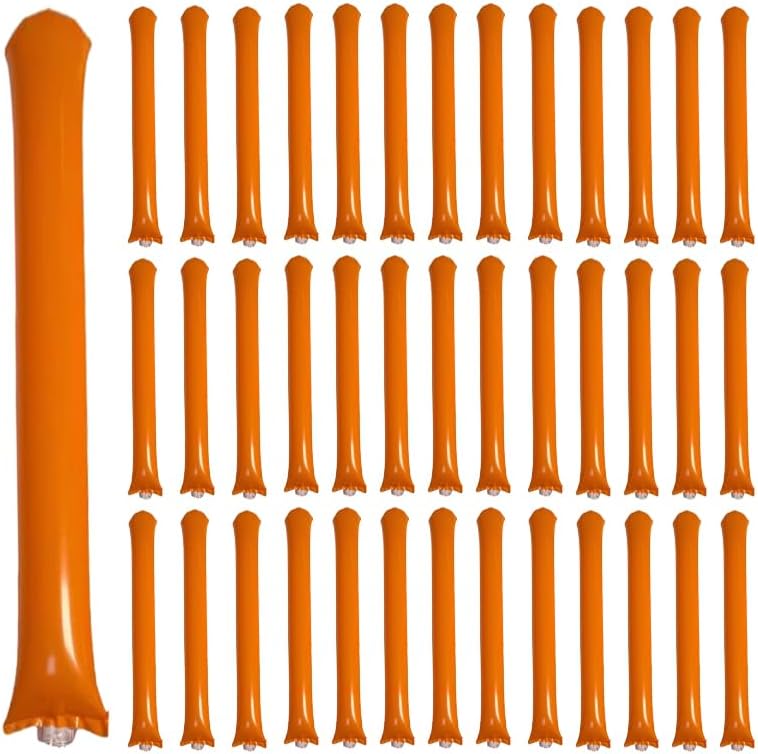 40pcs Round headTeam Spirit Boom Sticks Thunder Sticks Cheering Sticks Team Spirit Plastic Cheerleading Spirit Stick Clapper Inflatable Noise Maker Sports Supply (Glitter color)